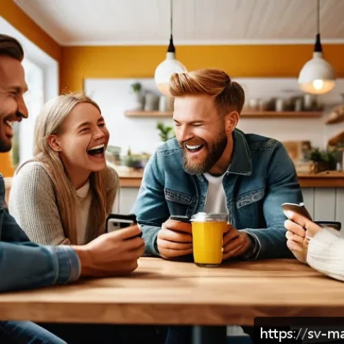 Home 31 바이럴 마케팅의 감정적 매력 분석 - A vibrant social media feed scene featuring diverse Swedish young adults reacting emotionally to pos...