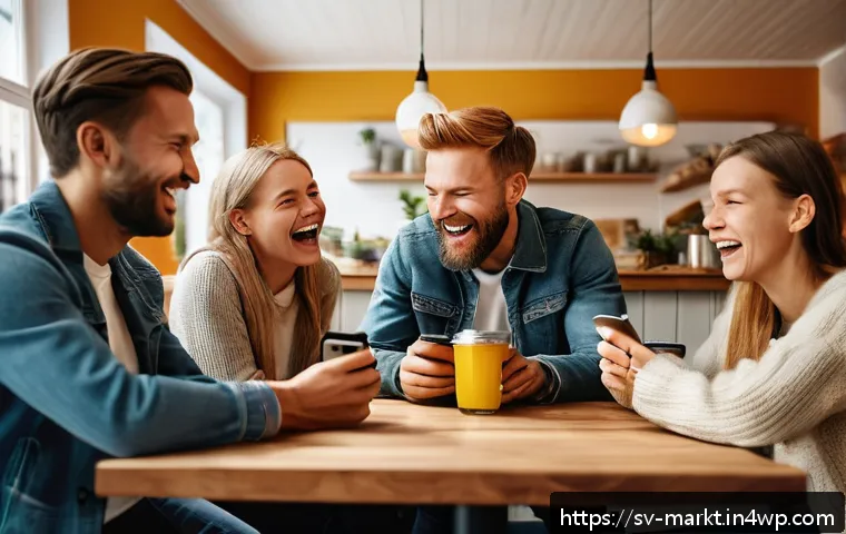 바이럴 마케팅의 감정적 매력 분석 - A vibrant social media feed scene featuring diverse Swedish young adults reacting emotionally to pos...