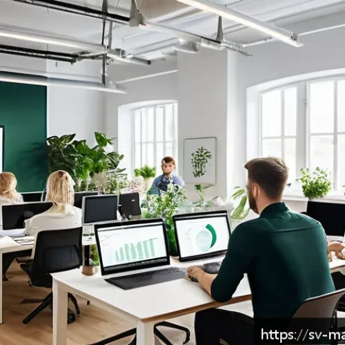 Home 17 바이럴 마케팅에서의 행동 경제학 활용 - A modern marketing team in a bright, Scandinavian-style office brainstorming around a large table wi...